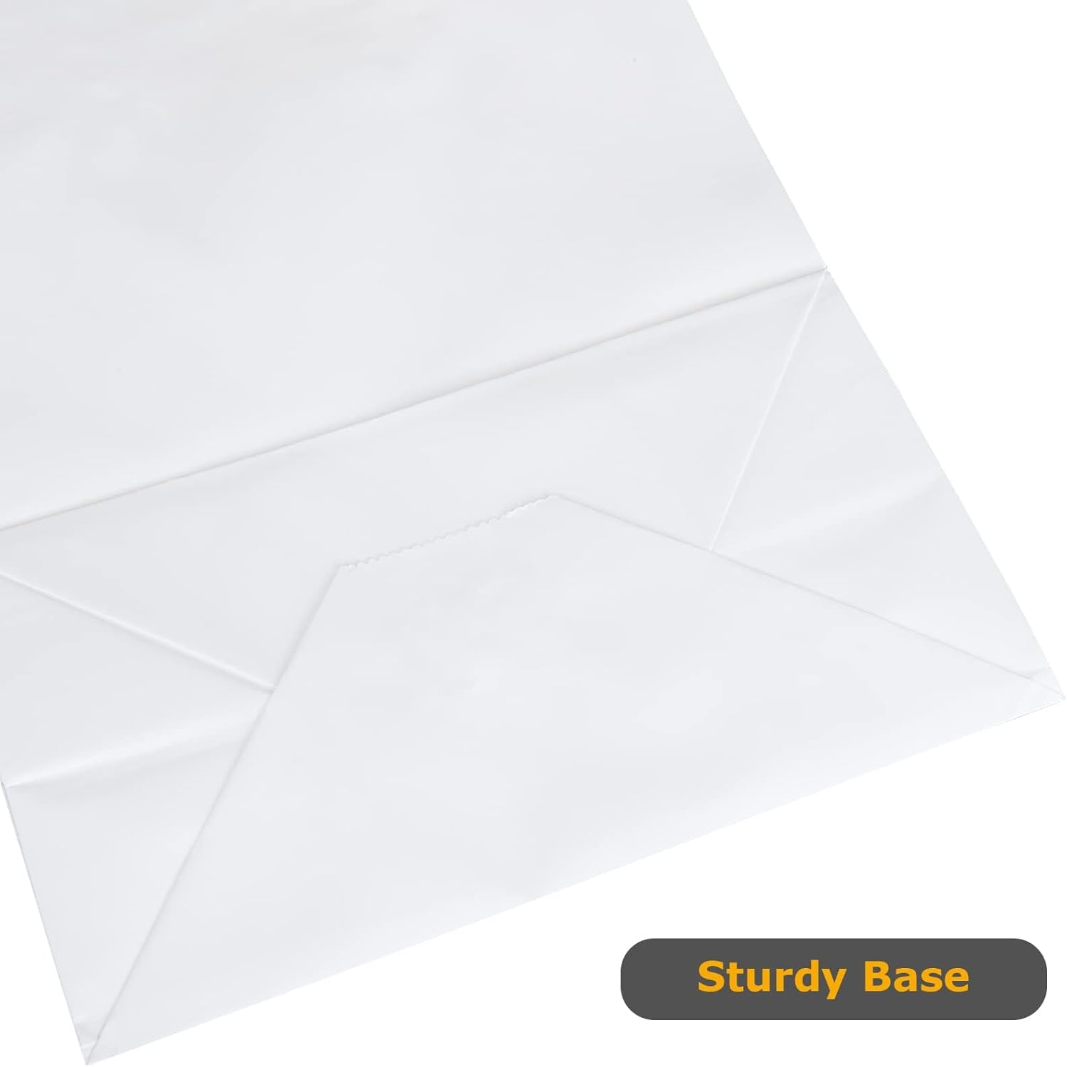 Oungy 50 Pcs White Paper Bags with Handles, 21x27x11cm Medium Gift Bags, Durable Thicker Kraft Paper Carrier Bags for Shopping Retail Boutique Birthday Wedding Party DIY-4