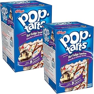 Frosted Breakfast Toaster Pastries - Bundle Consisting of Kellogg's Pop Tarts Hot Fudge Sundae 8x48g (2 Pack)