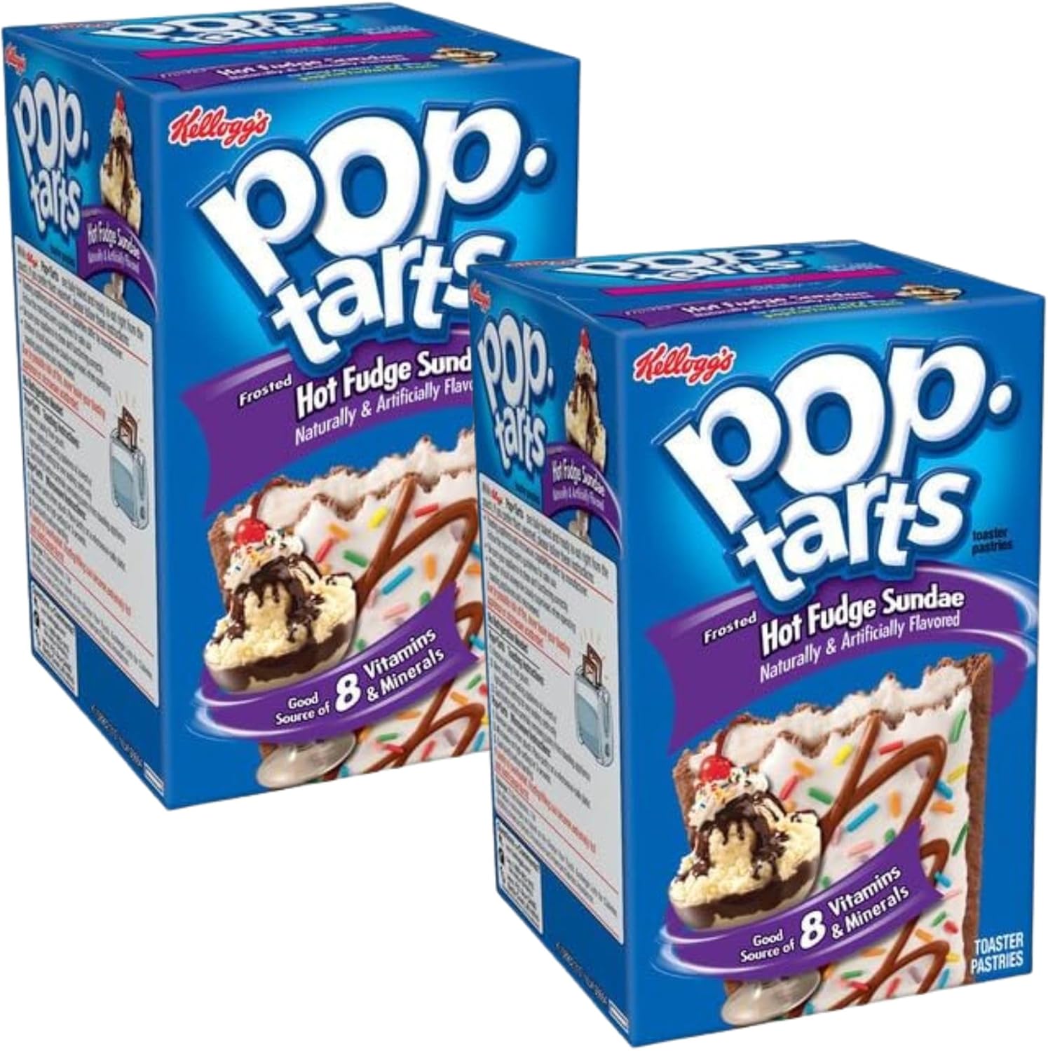 Frosted Breakfast Toaster Pastries - Bundle Consisting of Kellogg's Pop Tarts Hot Fudge Sundae 8x48g (2 Pack)-0