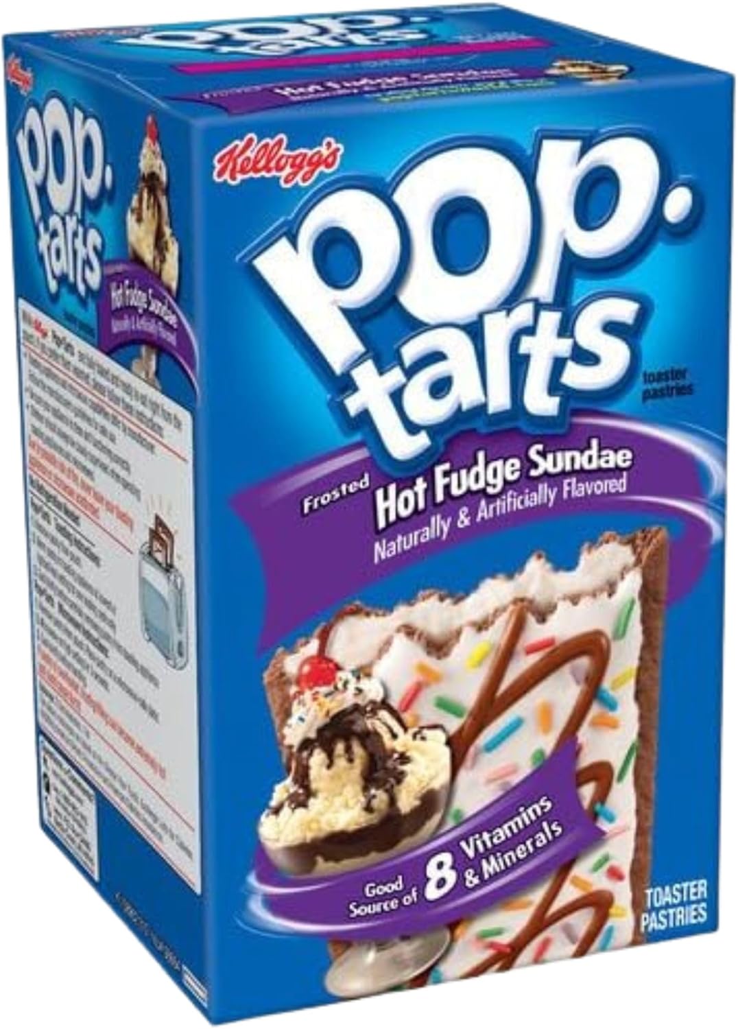 Frosted Breakfast Toaster Pastries - Bundle Consisting of Kellogg's Pop Tarts Hot Fudge Sundae 8x48g (2 Pack)-1