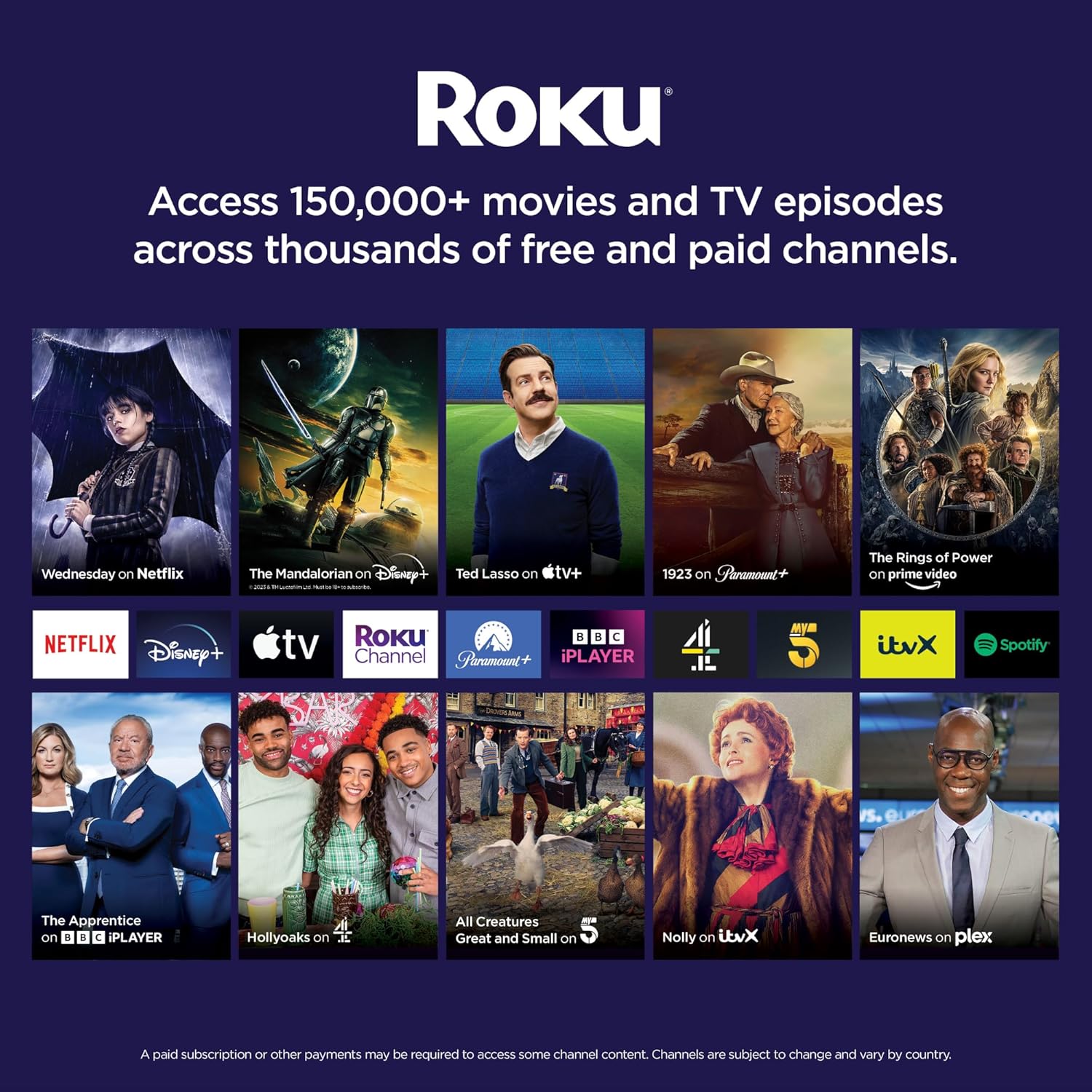 EMtronics EM32ROK Roku TV 32" Inch HD Ready 720p Smart with Netflix, Disney+, BBC, Freeview Play, Dolby Audio, Mobile Control and 3 x HDMI, USB - Black (2024 Model)-1