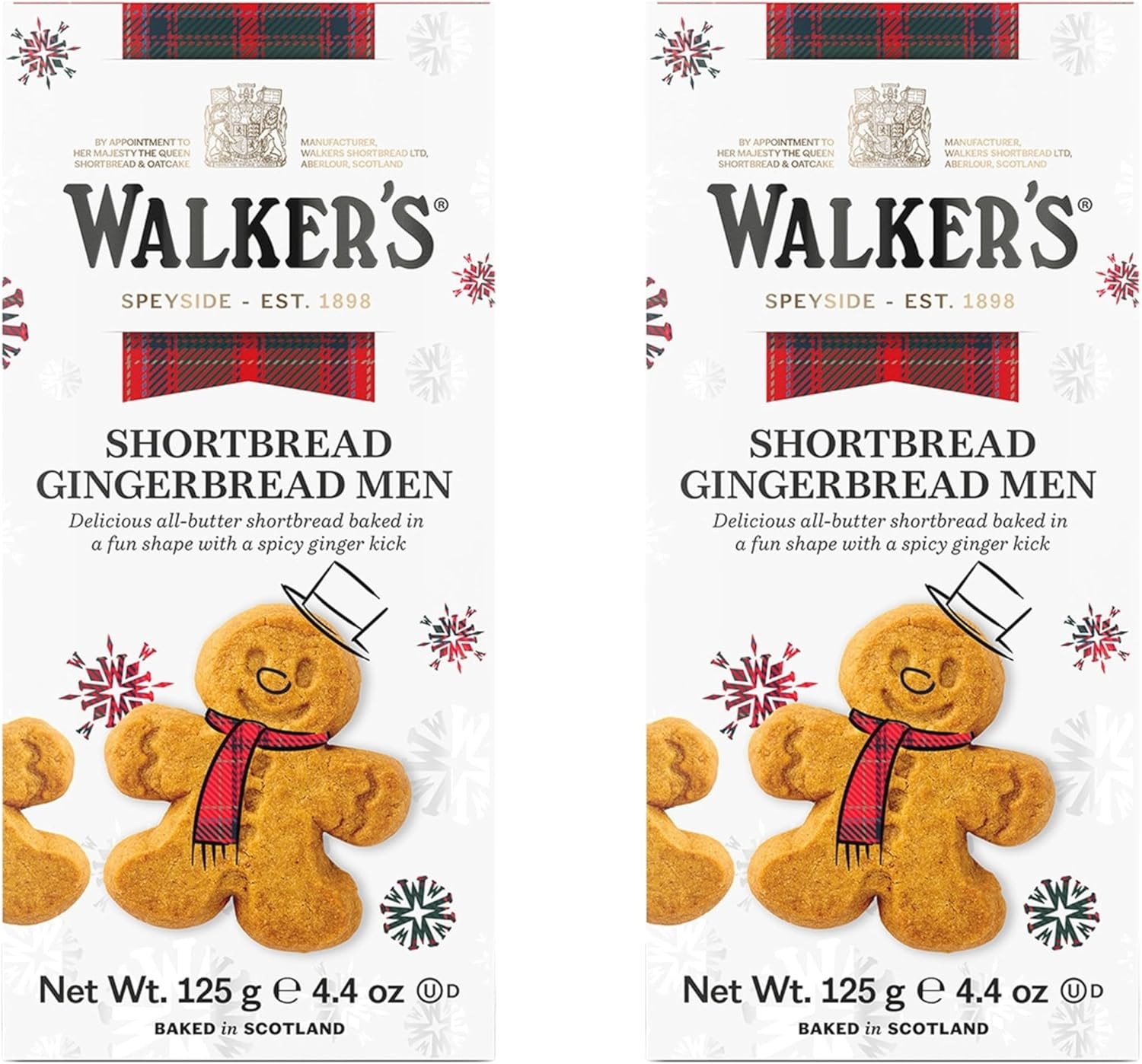 All Butter Shortbread Mini Gingerbread Men Biscuits | Walkers Shortbread | Pack of 2 x 125g | Suitable for Vegetarians-0