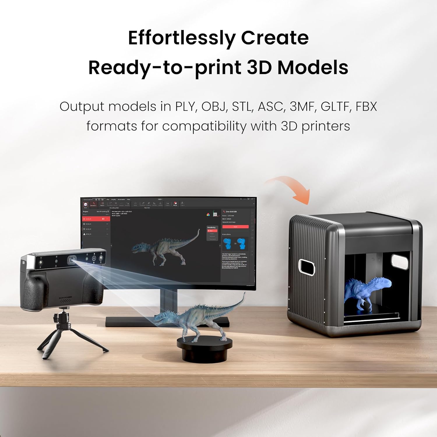 Revopoint MIRACO Pro 3D Scanner for 3D Printing Handheld,3D Printer Scanner Wireless 5000mAh Fast Charging Battery,Up to 0.02 mm Precision,Full Color RGB Camera for Small to Large Objects,32GB RAM-9