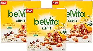 Breakfast Biscuits Bundle with Belvita Minis Honey and Chocolate Chips 210g (Pack of 3 - Total of 18 Servings)