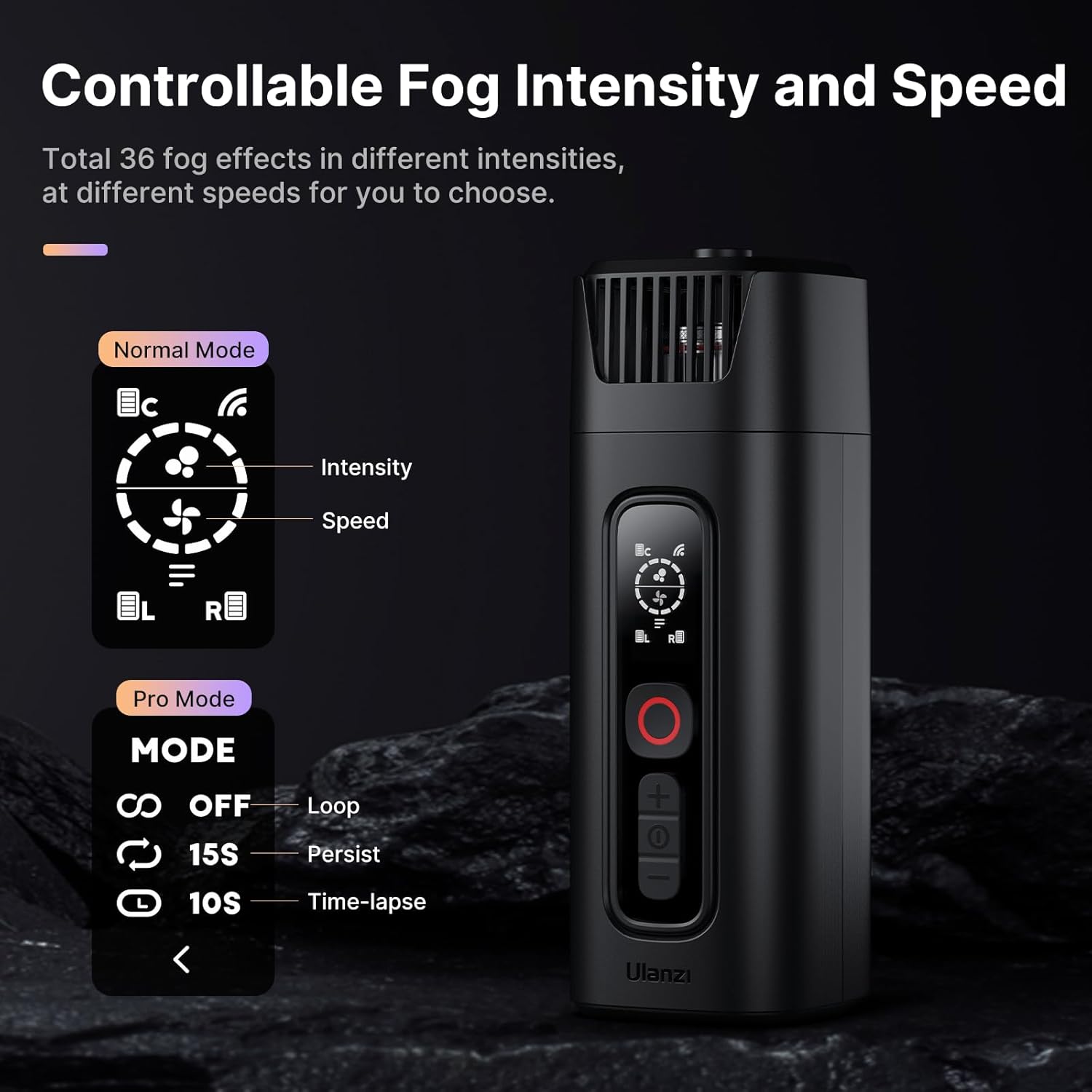 ULANZI RF01 Fog Machine Mini, 40W Portable Fog Machine with 10m Wireless Remote Control, Fog Smoke Machine, Fogger with Battery for Photography, Video Shooting, Wedding, Party-3