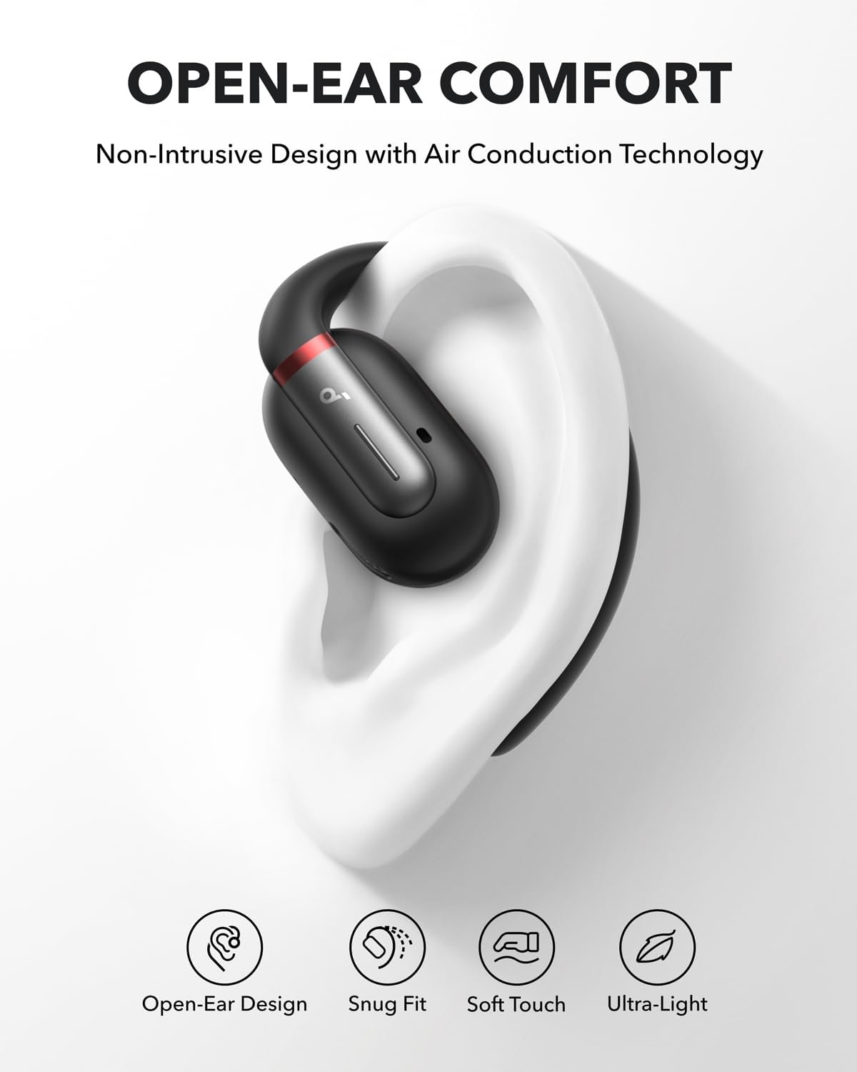 soundcore by Anker V30i Open-Ear Headphones, Ultra-Comfort,Lightweight Design, Snug Fit, Ergonomic Ear Hooks, Robust Bass, 36H Playtime, Bluetooth 5.3,App Control, Clear Calls, Wireless Earbuds-1