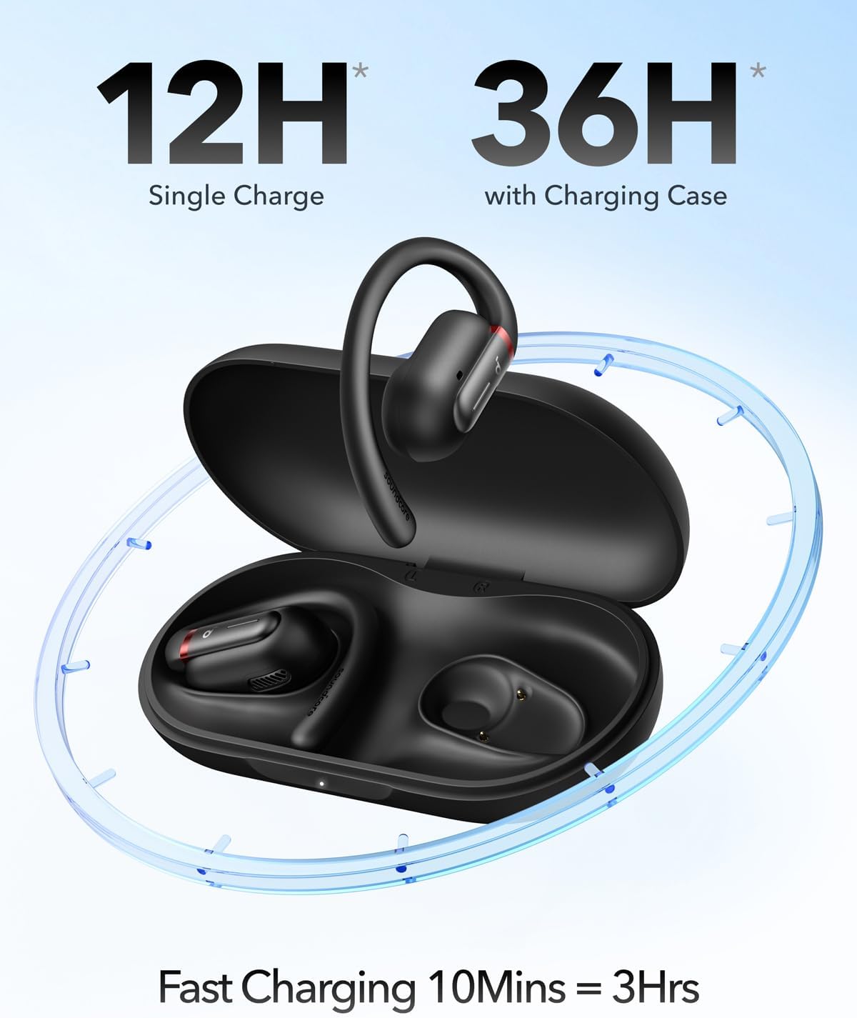 soundcore by Anker V30i Open-Ear Headphones, Ultra-Comfort,Lightweight Design, Snug Fit, Ergonomic Ear Hooks, Robust Bass, 36H Playtime, Bluetooth 5.3,App Control, Clear Calls, Wireless Earbuds-5