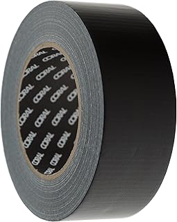 CORAL 71372 Endurance Duct Tape Black High Strength Trade Gaffer Cloth Tape 2 inch 50M roll