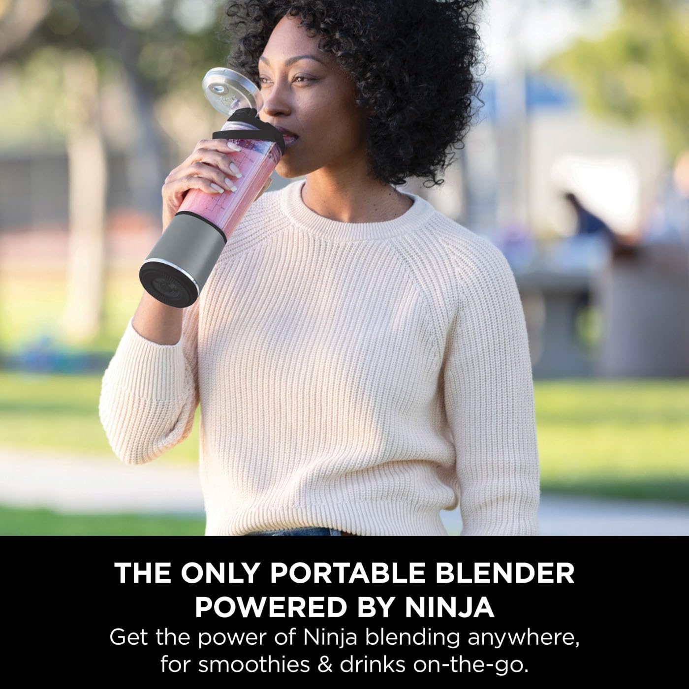 Ninja Blast Portable Blender, 530ml, Leakproof Lid & Sip Spout, Powerful Cordless Mini Blender, Rechargeable, Portable Smoothies, Protein Shakes, Blends Ice & Frozen Fruit, Black, BC151UKBK-11