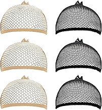 INBOLM Breathable Mesh Wig Cap 6Pack Hair Net For Wigs Elastic, Wig Hair Net,Natural Looking Design, Universal Size Perfect For Cosplay, Halloween, And More