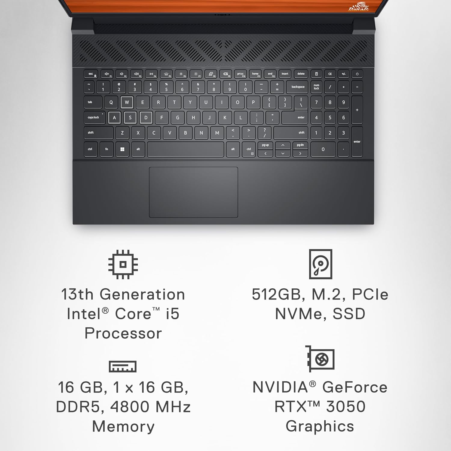 Dell G15 5530 Gaming Laptop - 15.6-inch FHD (1920x1080) 120Hz Display, Intel Core i5-13450HX, 8GB DDR5 RAM, 512GB SSD, Intel Wi-Fi 6, NVIDIA GeForce RTX 3050 GDDR6, Windows 11 Home - Dark Shadow Grey-7