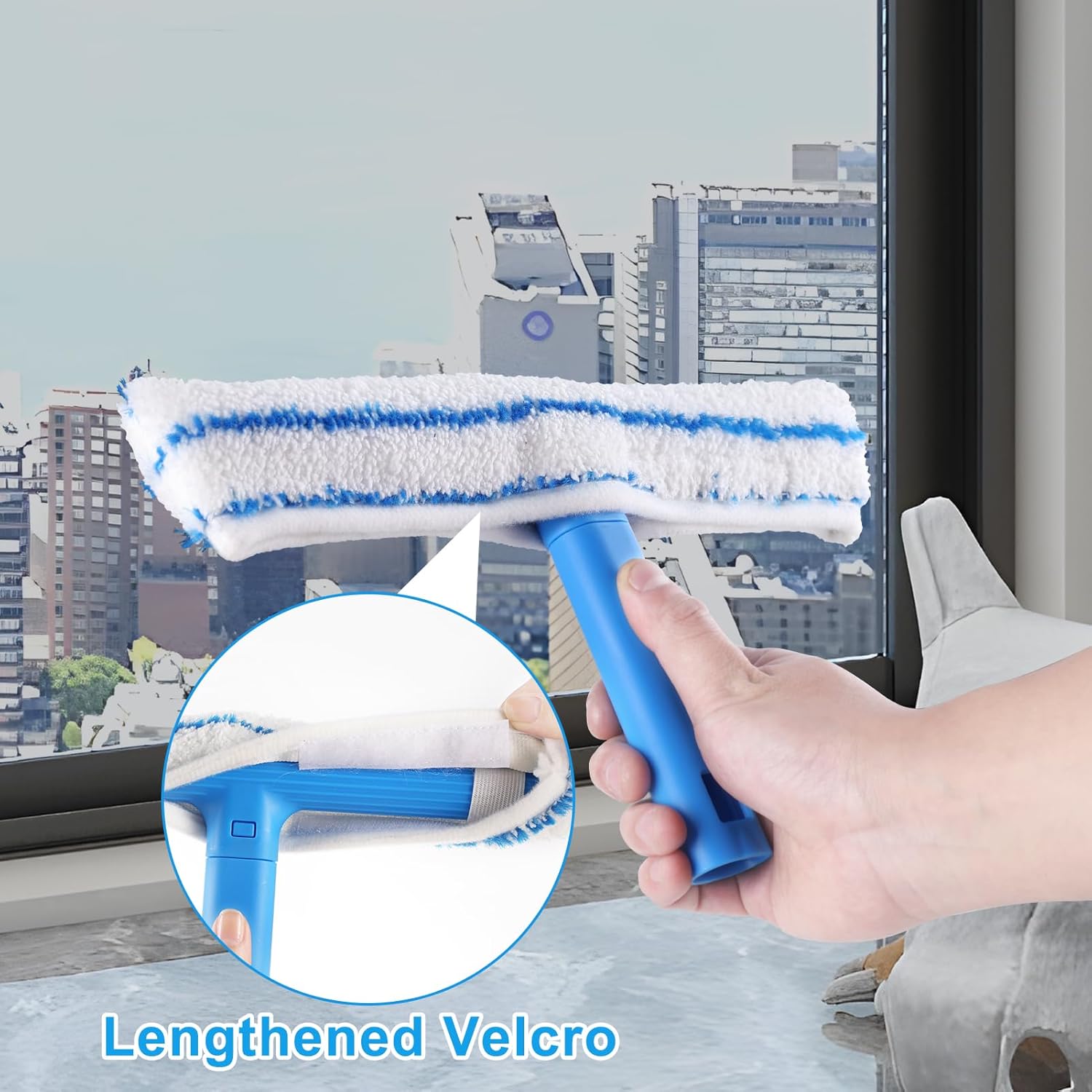 Mitclear Window Cleaning Combo(12IN), Silicon Window Squeegee + Microfiber Glass Wiper, Professional Window Cleaner for Bathroom, Shower, Car, Glass-4