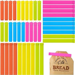 REDAMANCY 40 Pcs Food Clips, Coloured Food Bag Clips, Reusable Bag Clips for Food Storage, for Keeping Food Fresh, Sealing Packets, Freezer Bags