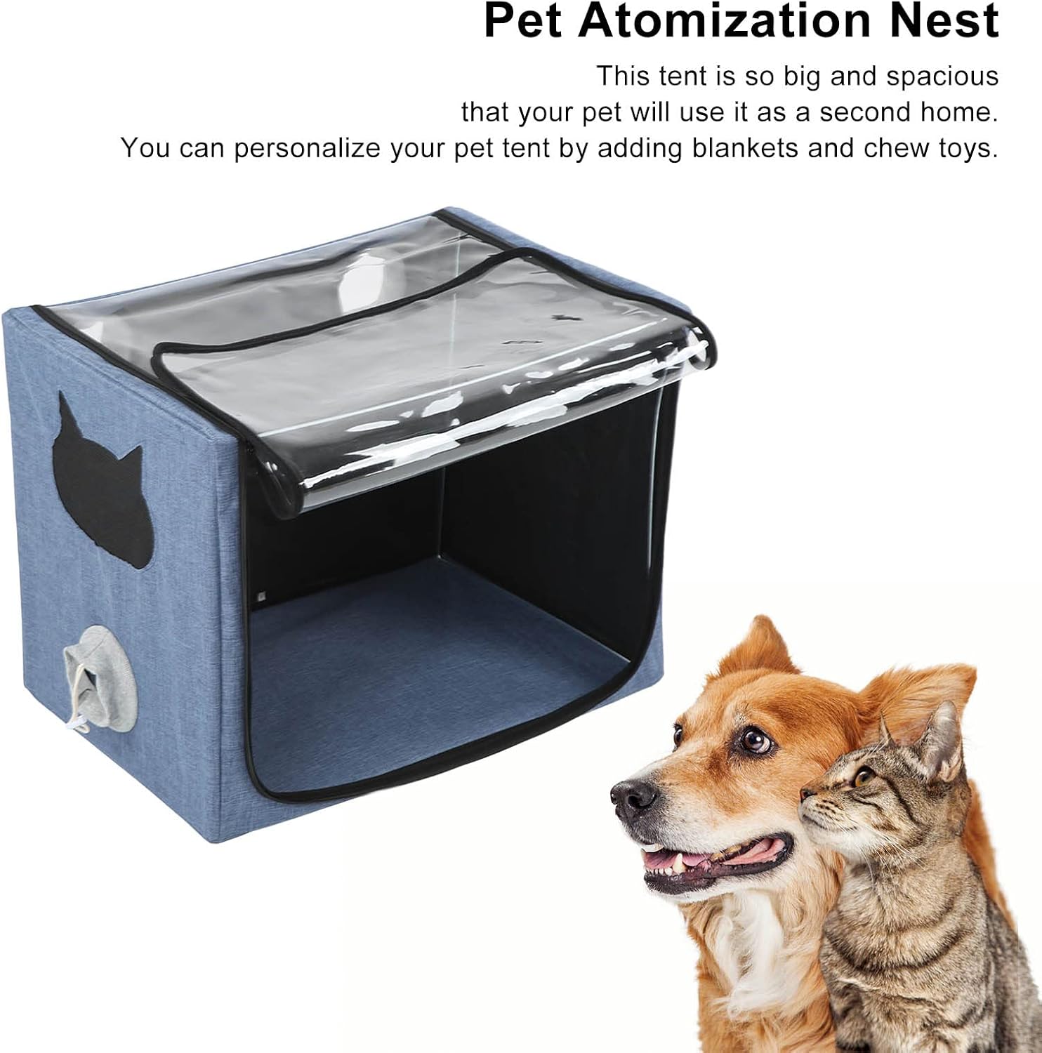 Ejoyous Pet Oxygen Chamber, Foldable Dog Nebulising Oxygen Box Portable Pet Oxygen Therapy Cage Cat Nursery Anti-scratch Oxygen Inhalation Box 24x15.7x18.1inch-1