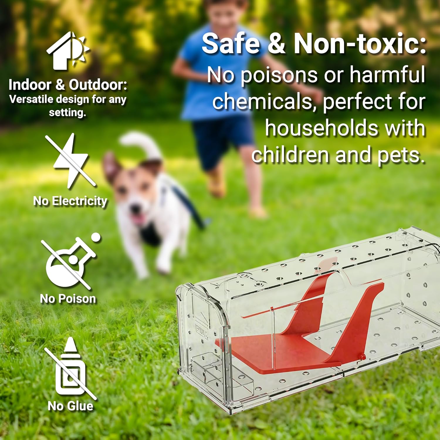 Roshield 2 X Humane MOUSE Traps for Indoors and Outdoors, Duty Pest Trap for Catch Alive. Pets and Children Friendly. Reusable Rodent Mice Trap. Quick, Effective and Highly Sensitive Catcher-2