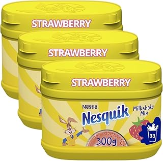 Milkshake Mix Bundle Containing Nestle Nesquik Strawberry Milkshake Mix 300g (3 Pack)