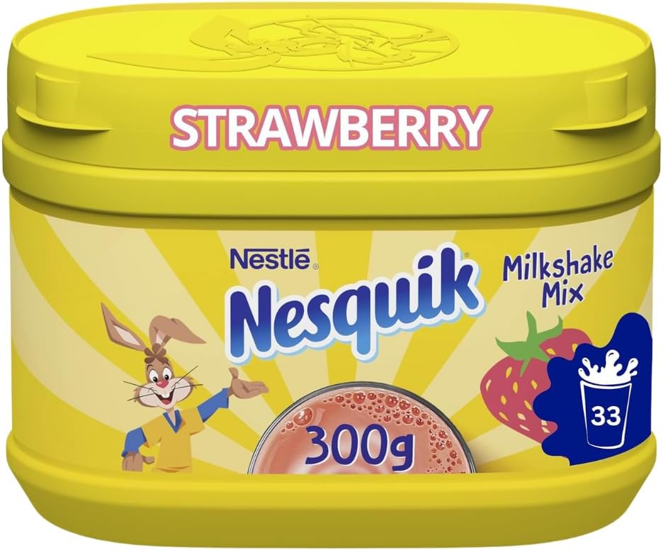 Milkshake Mix Bundle Containing Nestle Nesquik Strawberry Milkshake Mix 300g (3 Pack)-1