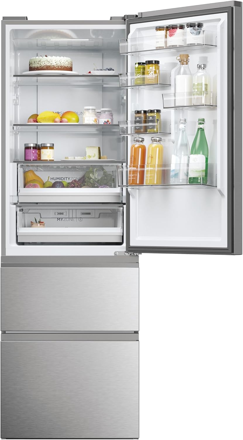 Haier HTW5618ENMG 3D 60 Series 5 Wifi Connected 60/40 Total No Frost Fridge Freezer - Stainless Steel - E Rated-1