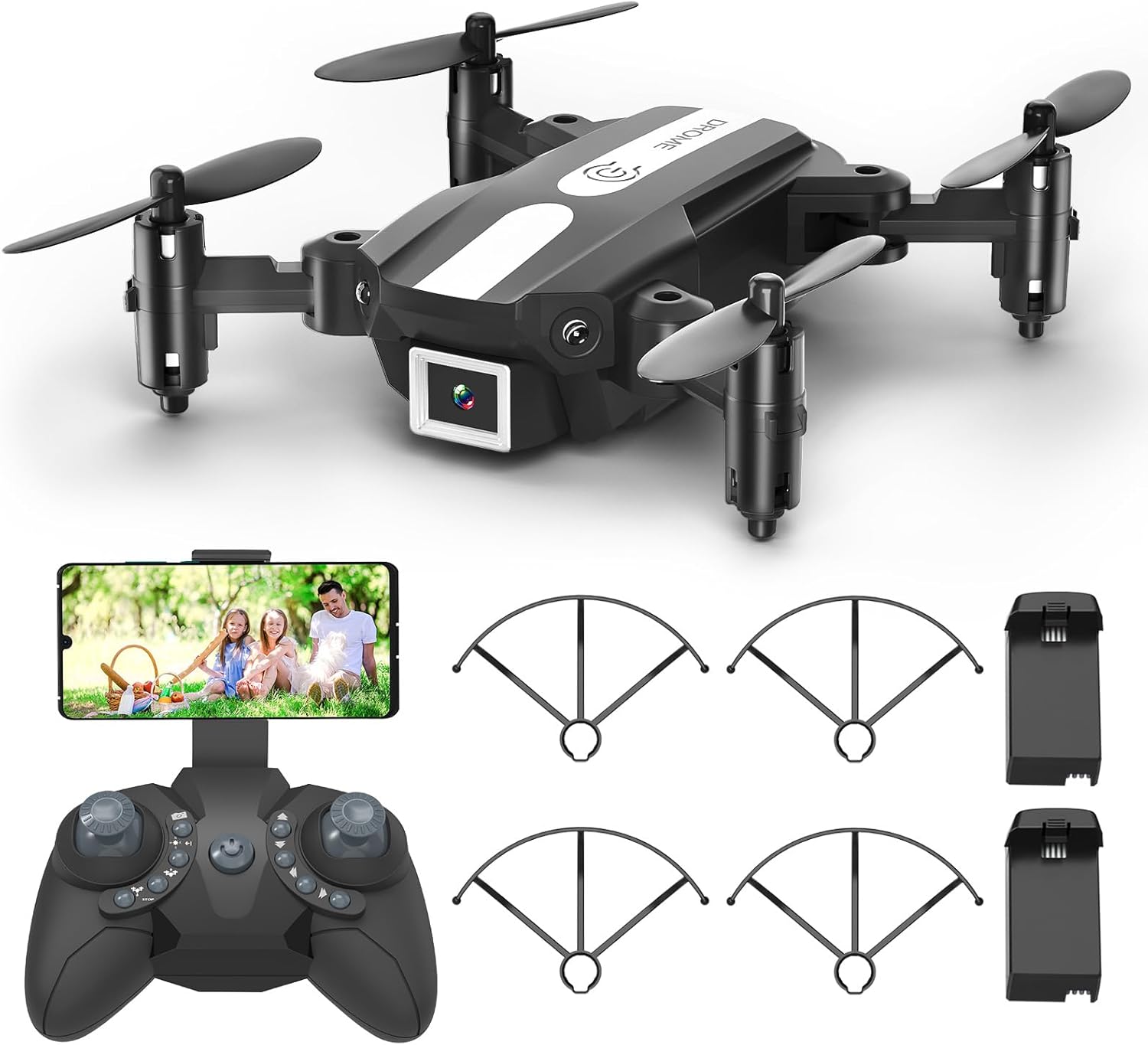 Drone with Camera for Kids - Wipkviey T25 1080P HD Mini Drones for Adults Beginners, RC Quadcopter Toys w/2 Batteries and Carrying Case, Birthday Present for Boys Girls-0