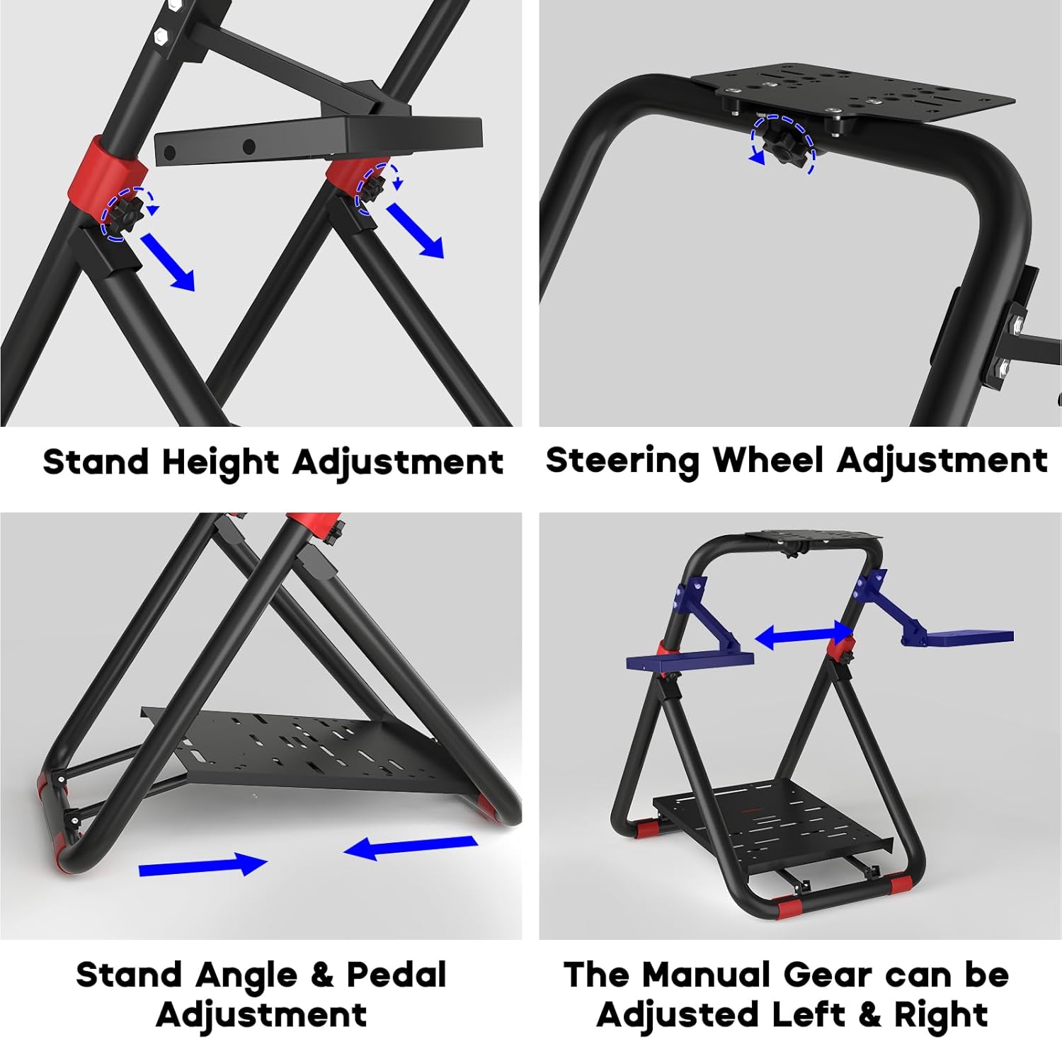 DIWANGUS UK Steering Wheel Stand Foldable, Racing Wheel Stand with Adjustable Height/Angle, Gaming Wheel Stand Fit for Logitech G29/G923/G920, for Thrustmaster T300/T248 PS5 PS4 XBOX(Stand ONLY)-2