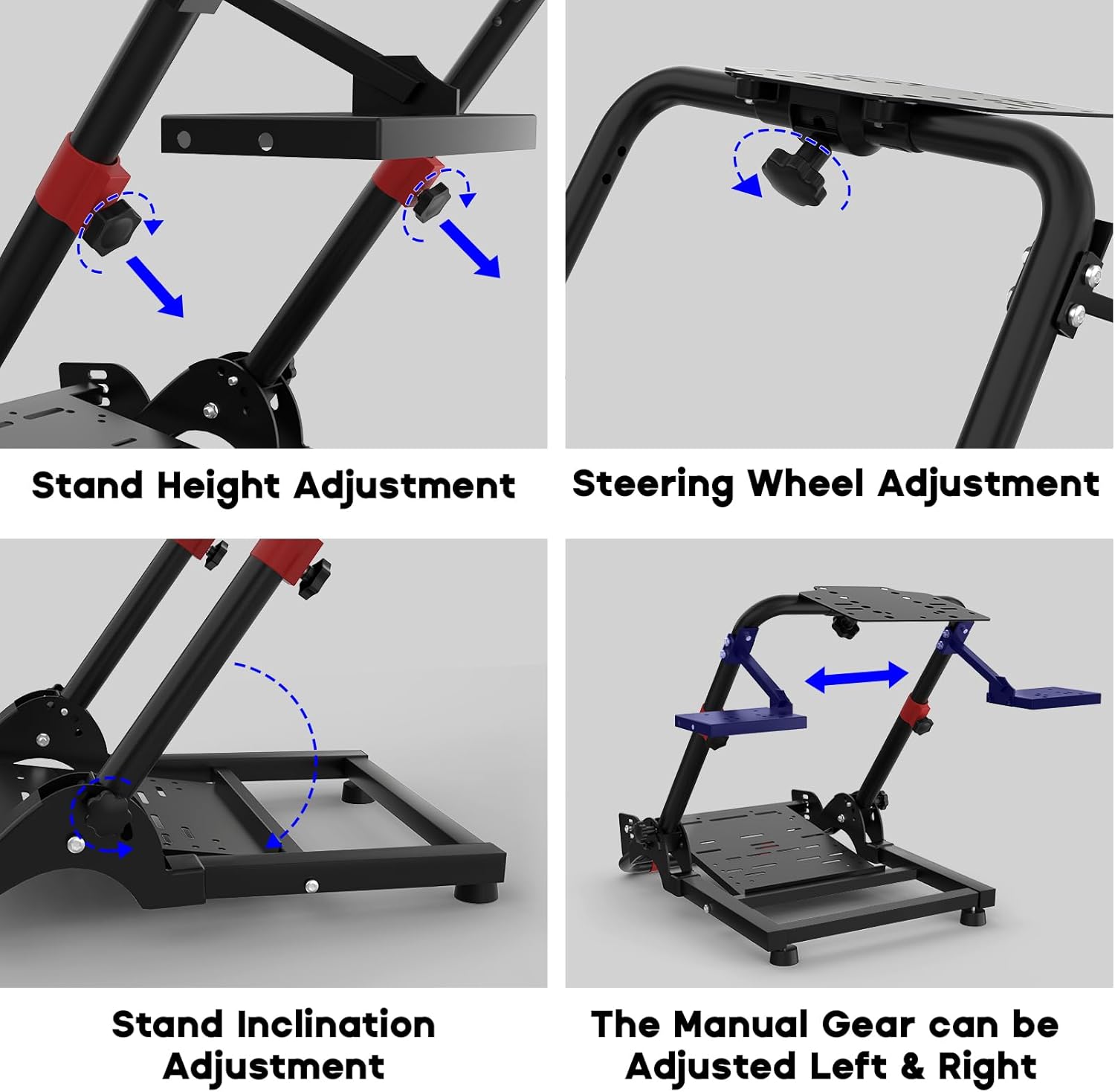 DIWANGUS UK Steering Wheel Stand Foldable fit for Logitech G29/G920/G923, for Thrustmaster T248/T300/Ferrari 458/T150/T80, Racing Wheel Stand with Adjustable Height/Angle, No Wheels or Pedals Included-2