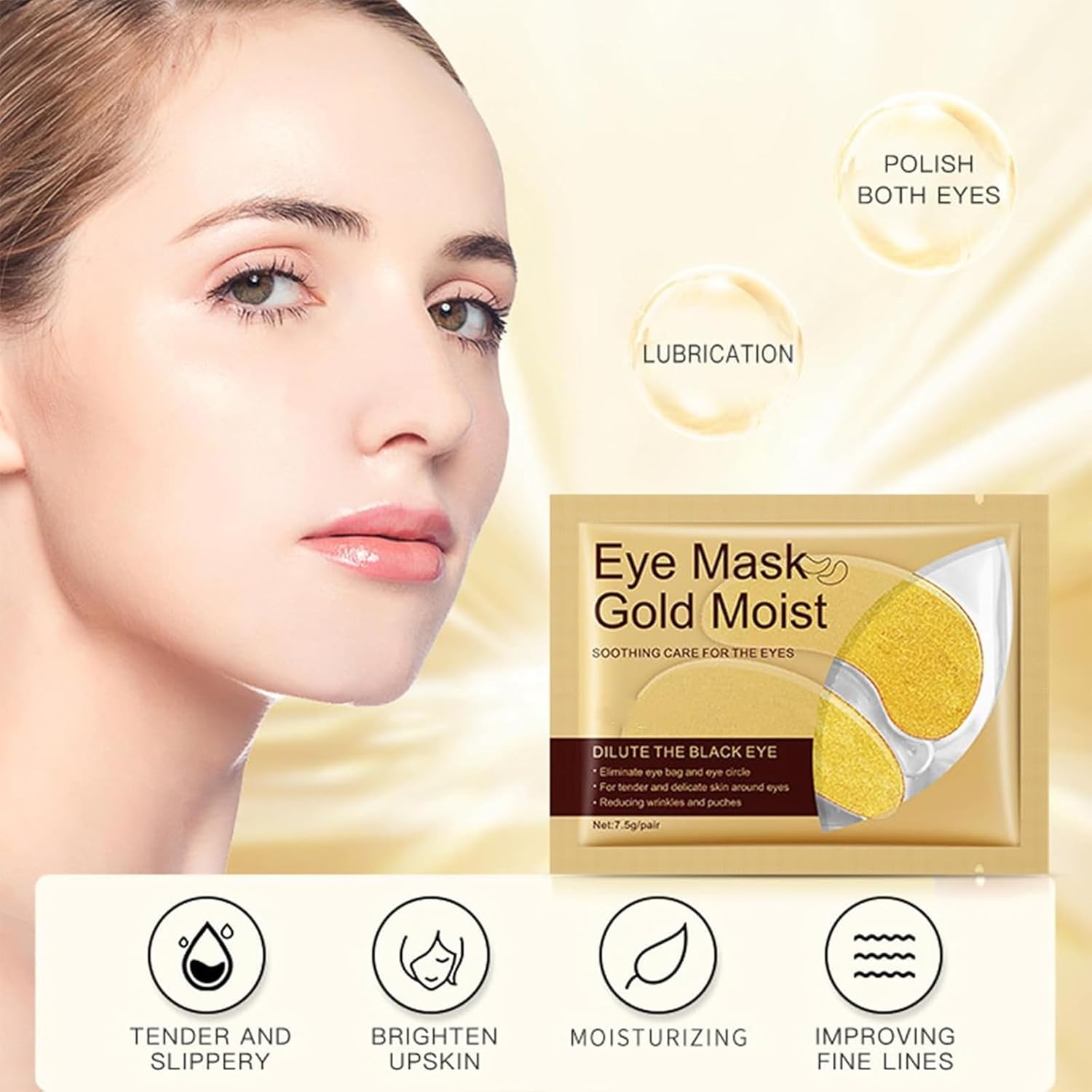 16 Pairs Under Eye Mask Reduce Dark Circles,Puffy Eyes,Undereye Bags,Wrinkles - 24K Gold Under Eye Treatment Masks,Gel Under Eye Patches,Collagen Eye Mask for Under Eye Wrinkles (16 Pairs Boxed)-5