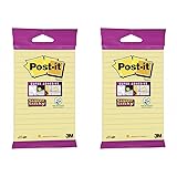 Post-it 703195 101 x 152 mm Super Sticky Lined Notes - Canary Yellow (Pack of 2)