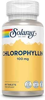 SOLARAY Solaray Chlorophyllin 100mg - Lab Verified - Vegan - Gluten Free - 60 Tablets