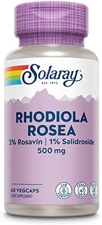 Solaray Rhodiola Rosea 500mg - Lab Verified - Vegan - Gluten Free 60 VegCaps