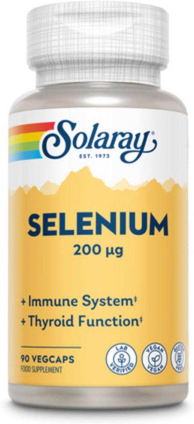 SOLARAY Selenium 200mg - Immune System - Lab Verified - Vegan - Gluten Free 90 VegCaps-0