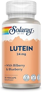 SOLARAY Lutein Advanced 24mg with Bilberry and Blueberry - Lab Verified - Vegan - Gluten Free - 30 VegCaps