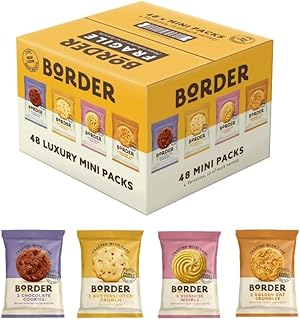 Border Luxury Mini Pack 48 Biscuits 4 Variety - Perfect for - Treat - Office - Guests (2 Boxes (96 Packs))