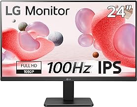 LG Electronics Monitor 24MR400-B, 24 Inch, Full HD 1080p, 100Hz, 5ms GtG, IPS Panel, AMD FreeSync, Smart Energy Saving, Anti-Glare, HDMI, Matte Black