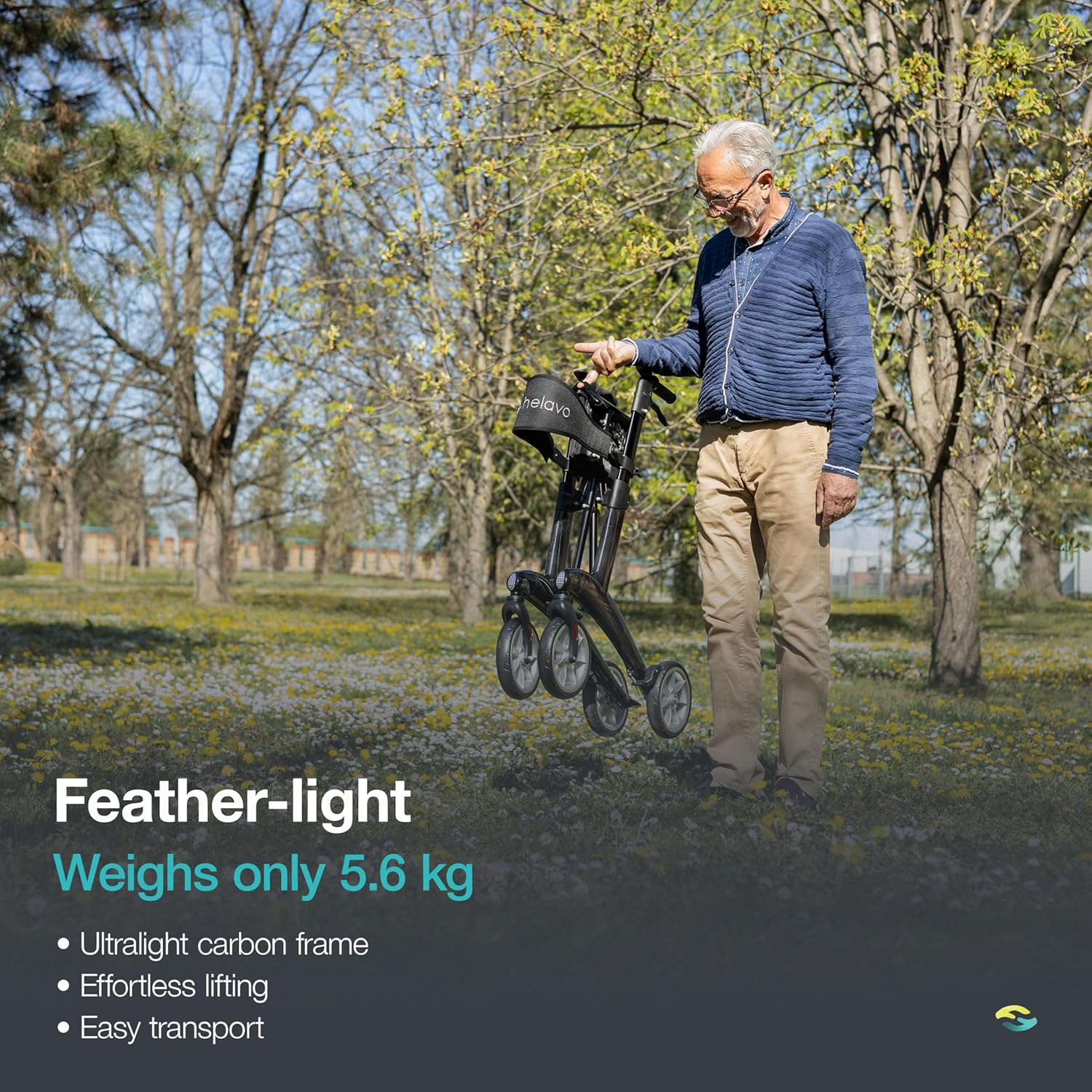 Helavo Ultralight Carbon Walker - Only 5.6 Kg Light - Lightweight Carbon Fiber Walker for Seniors-1