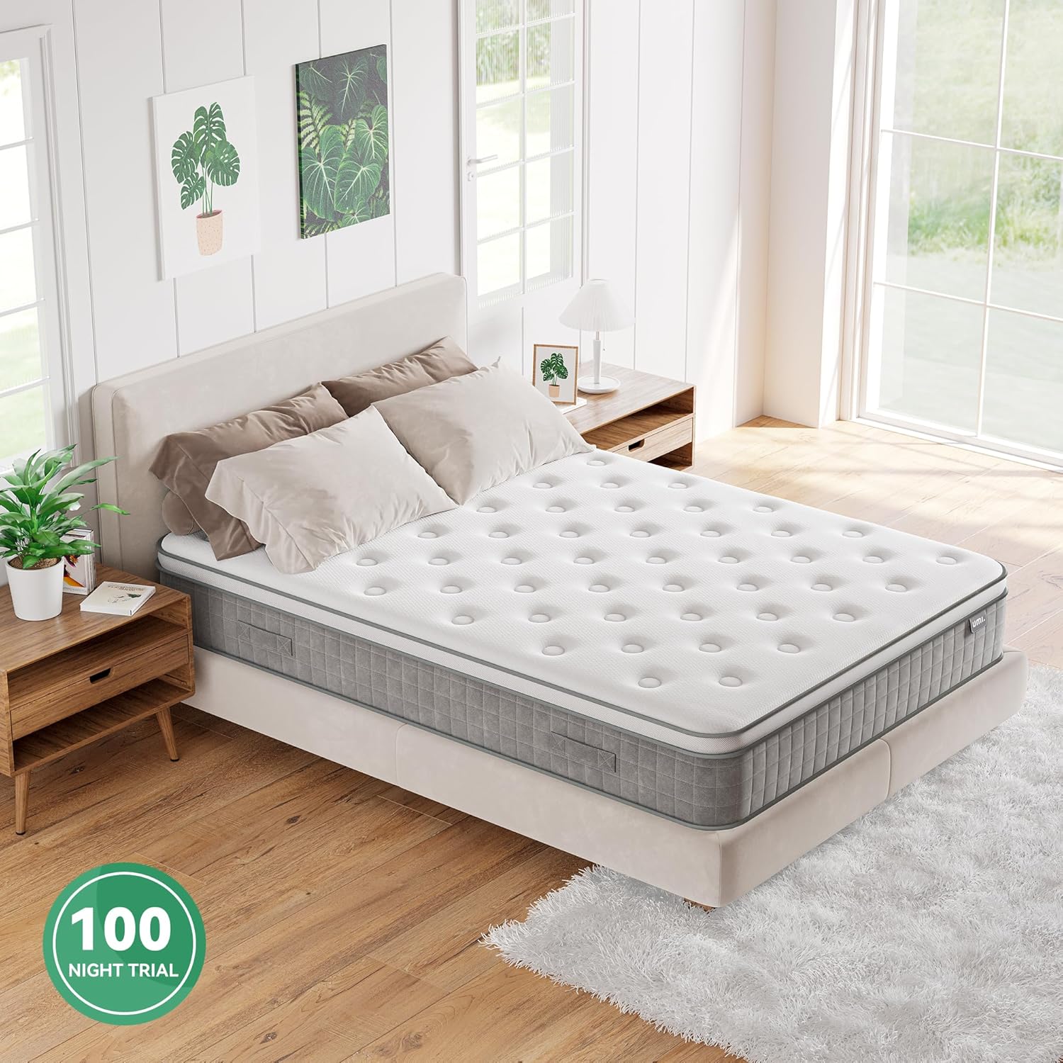 TeQsli Double Mattress 4FT6, 10 Inch Medium Firm Gel Memory Foam Pocket Sprung Hybrid Mattress Orthopedic for Pressure Relief Motion Isolation - Edge Support & OEKO-TEX 100, 135x190x25cm-5