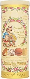 Specialita Virginia Italian Biscuit Tin Assortment Gift - Cantucci, Amaretti, Baci di Dama - Individuall Wrapped - 200g