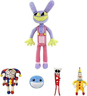 POPOYU Digital Pomni Jax Plushies Stuffed Pomni Jax Plushie Doll,The Amazing Circus Jumper Plush Toys,Cute Soft Stuffed Figure Plush Doll for Kids Boys Girls TV fans Birthday Gifts