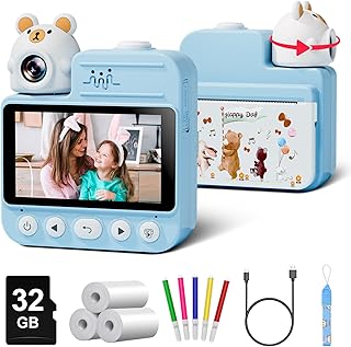 Kids Camera Instant Print, Gofunly 3.0'' Screen Instant Camera for Kids with 32G Card & 3 Print Paper, 1080P HD Video Kids Digital Camera for Toddler Age 3-12 Years Old Boys & Girls Birthday Gifts