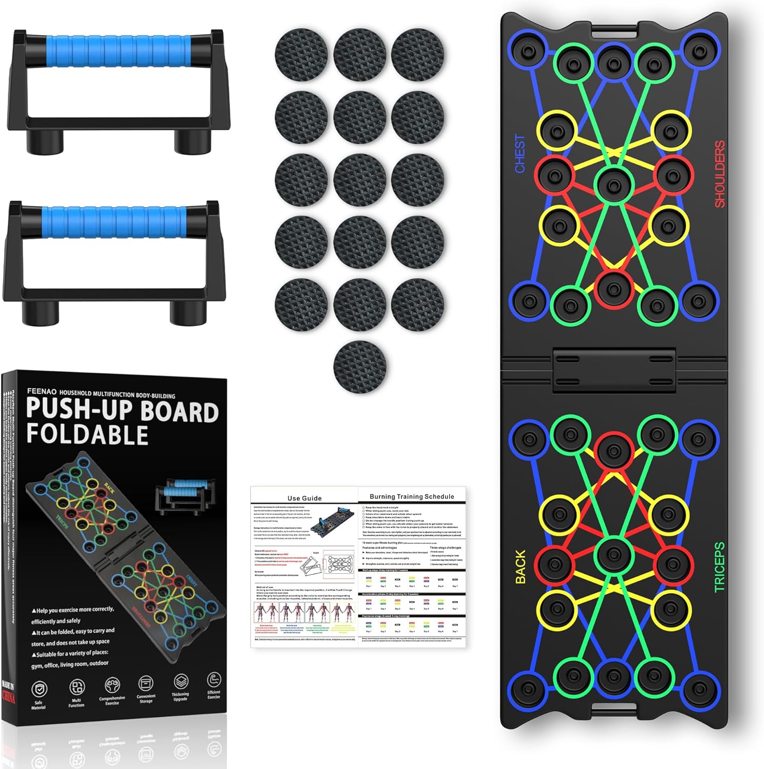 Foldable Push Up Board, 24-In-1 Multi-function Home Workout Equipment, Burn Fat Strength Training Equipment for Effectively Exercise the Muscle of the Upper Body Shoulders,Chest,Back and Triceps-6