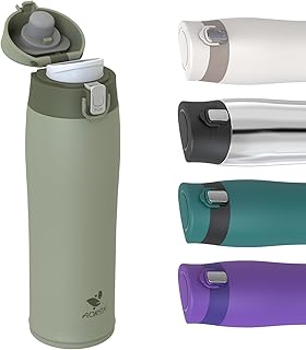 AORIN 18/8 Stainless Steel Water Bottle, 350ml/500ml/750ml, Travel Cup, BPA Free, Leakproof Drinks Bottle, Vacuum Insulated Metal Water Bottles, Portable Flask for Fitness, Gym, Camping, Sports