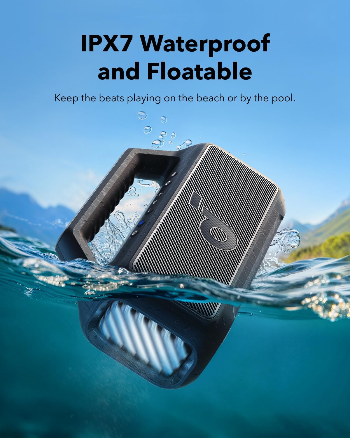 soundcore Anker Boom 2 Bluetooth Speaker, Outdoor Speaker with 80W, Subwoofer, BassUp 2.0, 24H Playtime, IPX7 Waterproof, Floatable, RGB Lights, Custom EQ, USB-C, Portable for Camping, Beach, Garden-4