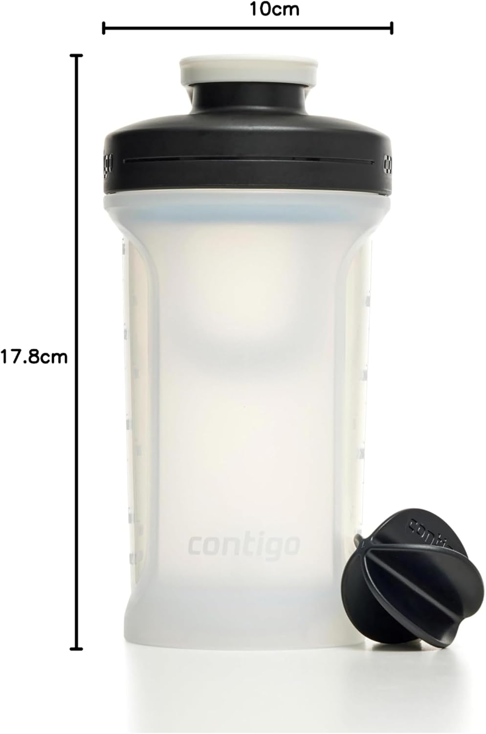 Contigo Shake & Go 2.0 Protein Shaker Bottle with Mixer Ball | Large BPA Free Blender | Ideal for Protein Powder, Nutrition Shakes or Smoothies |Leak Proof Shake Sports Bottle | Salt | 590 ml-10