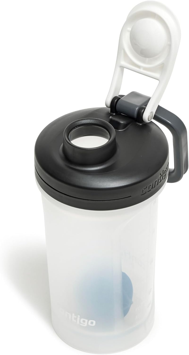 Contigo Shake & Go 2.0 Protein Shaker Bottle with Mixer Ball | Large BPA Free Blender | Ideal for Protein Powder, Nutrition Shakes or Smoothies |Leak Proof Shake Sports Bottle | Salt | 590 ml-2