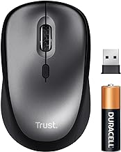 Trust Yuki Silent Wireless Mouse, Battery Included, for Left and Right Hand Users, 800-1600 DPI, 83% Recycled Materials, Storable USB Micro Receiver, Quiet Compact Computer Mouse for PC, Laptop, Mac