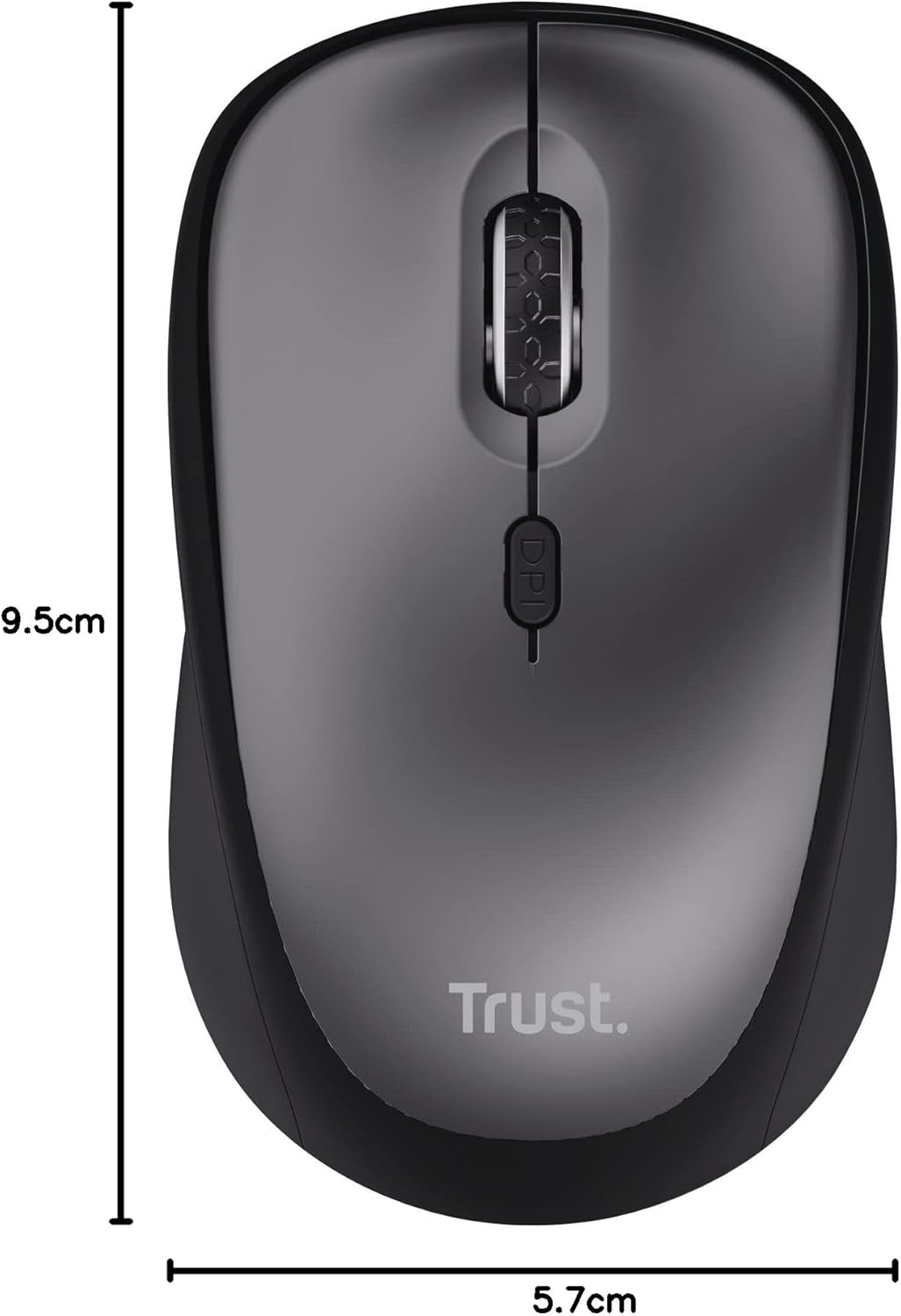 Trust Yuki Silent Wireless Mouse, Battery Included, for Left and Right Hand Users, 800-1600 DPI, 83% Recycled Materials, Storable USB Micro Receiver, Quiet Compact Computer Mouse for PC, Laptop, Mac-12