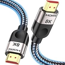 Southlight HDMI 2.1 Cable 3m, 8K@60Hz 4K@120Hz Ultra HD Cable High-Speed Lead 48Gbps, 7680x4320, Supports eARC HDR10 HDCP 2.2 & 2.3 DTS: X 3D CEC Compatible with all HDMI devices PC/TV/HDTV/Blu-ray