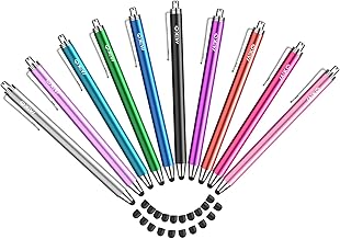 MEKO 10 Pack Stylus Pens for Touch Screens, 0.24" Replaceabler Tip Stylus, Universal Capacitive Tablet Touch Screen Pen for iPad/Pro/Air/Mini/iPhone/Samsung/Google/Motorola with Extra 20 Rubber Tips