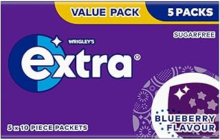 Extra Blueberry Flavour Sugarfree Chewing Gum Multipack, 5 x 10 pieces