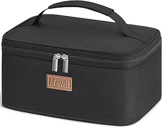 Lifewit Insulated Lunch Bag for Men Women, Thermal Lunch Box Adults, Small Cool Bag Lunch Pail, Waterproof Reusable Cooler with Soft Handle for Work Picnic, Black 6L