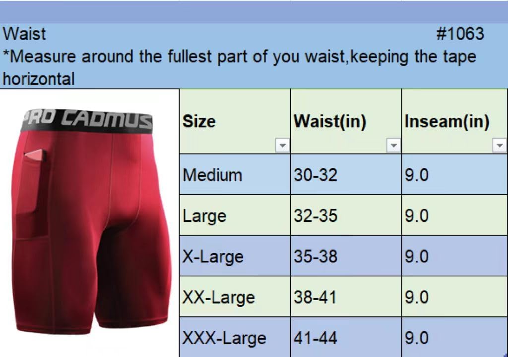 Cadmus 3 Pack Men Compression Gym Running Sports Underwear Base Layer Shorts with Side Pockets-2